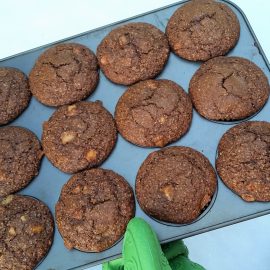 Pear Apple GingerBran Muffins